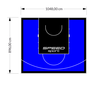 94M2/896X1048CM NIEBIESKO-CZARNE BOISKO DO KOSZYKÓWKI SPEEDSPORT HEXA POWER PRO