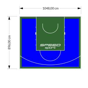 94M2/896X1048CM NIEBIESKO-ZIELONE BOISKO DO KOSZYKÓWKI SPEEDSPORT HEXA POWER PRO