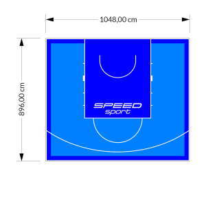 94M2/896X1048CM BŁĘKITNO-NIEBIESKIE BOISKO DO KOSZYKÓWKI SPEEDSPORT HEXA POWER PRO