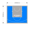 94M2/896X1048CM BŁĘKITNO-SZARE BOISKO DO KOSZYKÓWKI SPEEDSPORT HEXA POWER PRO