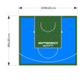 94M2/896X1048CM BŁĘKITNO-ZIELONE BOISKO DO KOSZYKÓWKI SPEEDSPORT HEXA POWER PRO