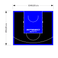 94M2/896X1048CM CZARNO-NIEBIESKIE BOISKO DO KOSZYKÓWKI SPEEDSPORT HEXA POWER PRO