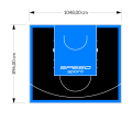 94M2/896X1048CM CZARNO-BŁĘKITNE BOISKO DO KOSZYKÓWKI SPEEDSPORT HEXA POWER PRO
