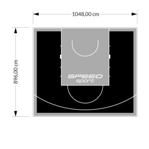94M2/896X1048CM CZARNO-SZARE BOISKO DO KOSZYKÓWKI SPEEDSPORT HEXA POWER PRO
