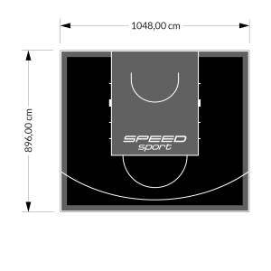 94M2/896X1048CM CZARNO-GRAFITOWE BOISKO DO KOSZYKÓWKI SPEEDSPORT HEXA POWER PRO