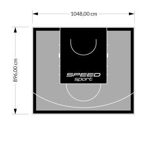 94M2/896X1048CM SZARO-CZARNE BOISKO DO KOSZYKÓWKI SPEEDSPORT HEXA POWER PRO