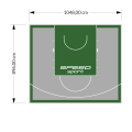 94M2/896X1048CM SZARO-ZIELONE BOISKO DO KOSZYKÓWKI SPEEDSPORT HEXA POWER PRO