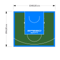 94M2/896X1048CM ZIELONO-BŁĘKITNE BOISKO DO KOSZYKÓWKI SPEEDSPORT HEXA POWER PRO