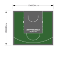 94M2/896X1048CM ZIELONO-GRAFITOWE BOISKO DO KOSZYKÓWKI SPEEDSPORT HEXA POWER PRO