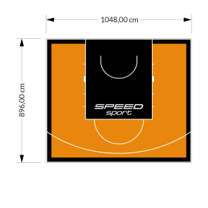 94M2/896X1048CM POMARAŃCZOWO-CZARNE BOISKO DO KOSZYKÓWKI SPEEDSPORT HEXA POWER PRO