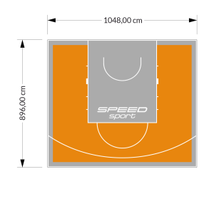 94M2/896X1048CM POMARAŃCZOWO-SZARE BOISKO DO KOSZYKÓWKI SPEEDSPORT HEXA POWER PRO