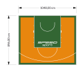 94M2/896X1048CM POMARAŃCZOWO-ZIELONE BOISKO DO KOSZYKÓWKI SPEEDSPORT HEXA POWER PRO