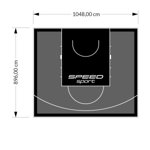 94M2/896X1048CM GRAFITOWO-CZARNE BOISKO DO KOSZYKÓWKI SPEEDSPORT HEXA POWER PRO