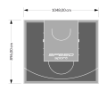 94M2/896X1048CM GRAFITOWO-SZARE BOISKO DO KOSZYKÓWKI SPEEDSPORT HEXA POWER PRO