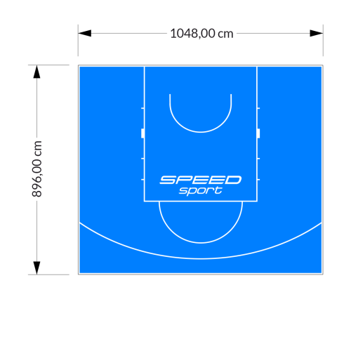 94M2/896X1048CM BŁĘKITNE BOISKO DO KOSZYKÓWKI SPEEDSPORT HEXA POWER PRO