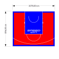 97M2/896X1078CM CZERWONO-NIEBIESKIE BOISKO DO KOSZYKÓWKI SPEEDSPORT HEXA POWER PRO