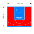 97M2/896X1078CM CZERWONO-BŁĘKITNE BOISKO DO KOSZYKÓWKI SPEEDSPORT HEXA POWER PRO
