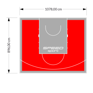 97M2/896X1078CM CZERWONO-SZARE BOISKO DO KOSZYKÓWKI SPEEDSPORT HEXA POWER PRO