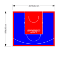 97M2/896X1078CM NIEBIESKO-CZERWONE BOISKO DO KOSZYKÓWKI SPEEDSPORT HEXA POWER PRO