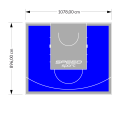 97M2/896X1078CM NIEBIESKO-SZARE BOISKO DO KOSZYKÓWKI SPEEDSPORT HEXA POWER PRO