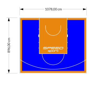 97M2/896X1078CM NIEBIESKO-POMARAŃCZOWE BOISKO DO KOSZYKÓWKI SPEEDSPORT HEXA POWER PRO