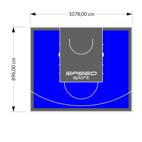 97M2/896X1078CM NIEBIESKO-GRAFITOWE BOISKO DO KOSZYKÓWKI SPEEDSPORT HEXA POWER PRO