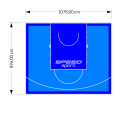 97M2/896X1078CM BŁĘKITNO-NIEBIESKIE BOISKO DO KOSZYKÓWKI SPEEDSPORT HEXA POWER PRO