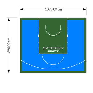 97M2/896X1078CM BŁĘKITNO-ZIELONE BOISKO DO KOSZYKÓWKI SPEEDSPORT HEXA POWER PRO