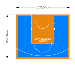 97M2/896X1078CM BŁĘKITNO-POMARAŃCZOWE BOISKO DO KOSZYKÓWKI SPEEDSPORT HEXA POWER PRO