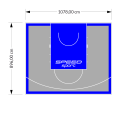 97M2/896X1078CM SZARO-NIEBIESKIE BOISKO DO KOSZYKÓWKI SPEEDSPORT HEXA POWER PRO