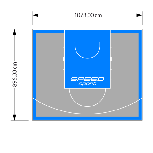 97M2/896X1078CM SZARO-BŁĘKITNE BOISKO DO KOSZYKÓWKI SPEEDSPORT HEXA POWER PRO