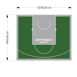 97M2/896X1078CM ZIELONO-SZARE BOISKO DO KOSZYKÓWKI SPEEDSPORT HEXA POWER PRO
