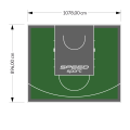 97M2/896X1078CM ZIELONO-GRAFITOWE BOISKO DO KOSZYKÓWKI SPEEDSPORT HEXA POWER PRO