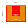 97M2/896X1078CM POMARAŃCZOWO-CZERWONE BOISKO DO KOSZYKÓWKI SPEEDSPORT HEXA POWER PRO