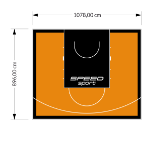 97M2/896X1078CM POMARAŃCZOWO-CZARNE BOISKO DO KOSZYKÓWKI SPEEDSPORT HEXA POWER PRO
