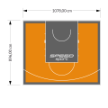97M2/896X1078CM POMARAŃCZOWO-GRAFITOWE BOISKO DO KOSZYKÓWKI SPEEDSPORT HEXA POWER PRO