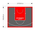 97M2/896X1078CM GRAFITOWO-CZERWONE BOISKO DO KOSZYKÓWKI SPEEDSPORT HEXA POWER PRO