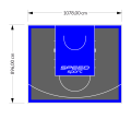 97M2/896X1078CM GRAFITOWO-NIEBIESKIE BOISKO DO KOSZYKÓWKI SPEEDSPORT HEXA POWER PRO