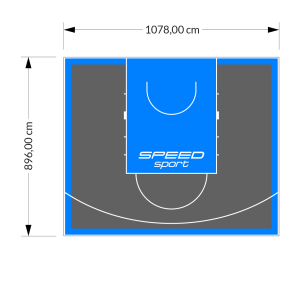 97M2/896X1078CM GRAFITOWO-BŁĘKITNE BOISKO DO KOSZYKÓWKI SPEEDSPORT HEXA POWER PRO