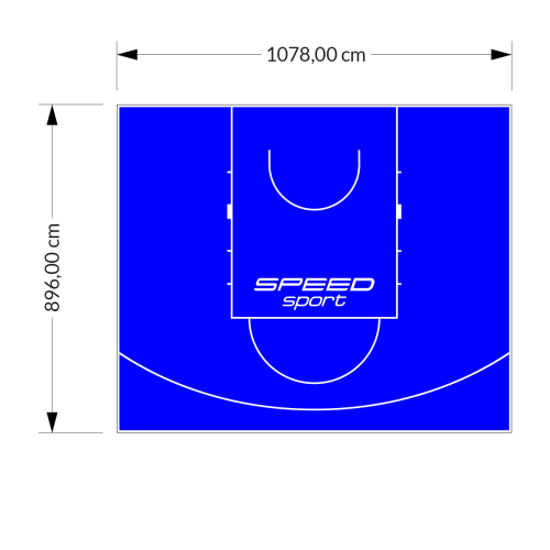 97M2/896X1078CM NIEBIESKIE BOISKO DO KOSZYKÓWKI SPEEDSPORT HEXA POWER PRO