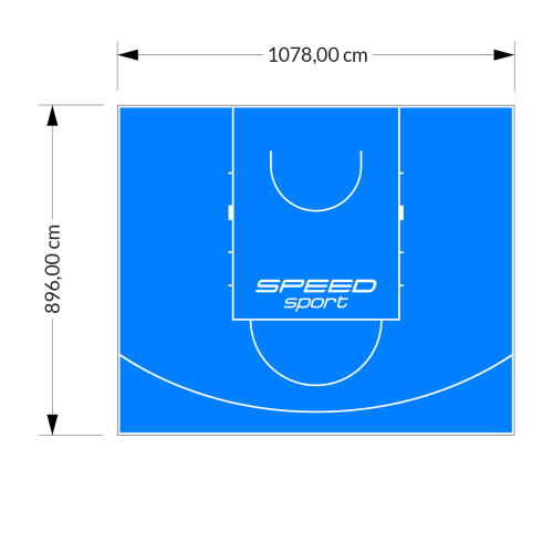 97M2/896X1078CM BŁĘKITNE BOISKO DO KOSZYKÓWKI SPEEDSPORT HEXA POWER PRO
