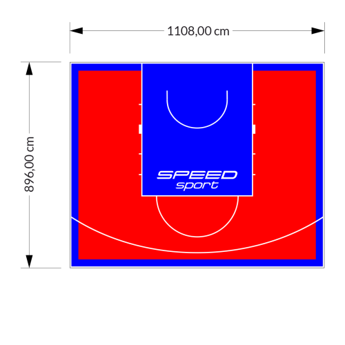 99M2/896X1108CM CZERWONO-NIEBIESKIE BOISKO DO KOSZYKÓWKI SPEEDSPORT HEXA POWER PRO