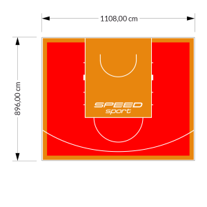 99M2/896X1108CM CZERWONO-POMARAŃCZOWE BOISKO DO KOSZYKÓWKI SPEEDSPORT HEXA POWER PRO