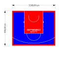 99M2/896X1108CM NIEBIESKO-CZERWONE BOISKO DO KOSZYKÓWKI SPEEDSPORT HEXA POWER PRO