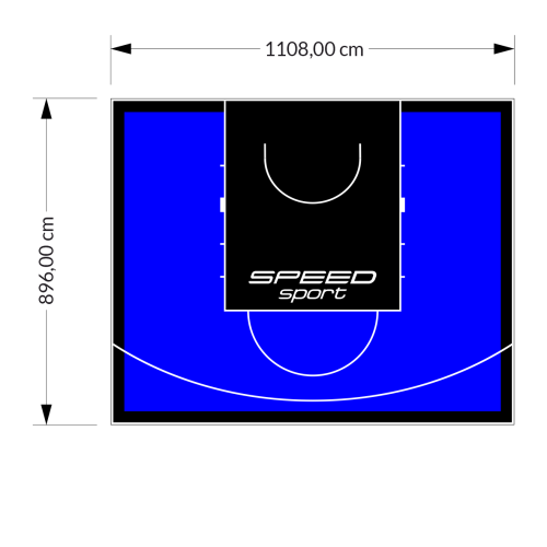 99M2/896X1108CM NIEBIESKO-CZARNE BOISKO DO KOSZYKÓWKI SPEEDSPORT HEXA POWER PRO