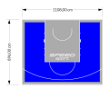 99M2/896X1108CM NIEBIESKO-SZARE BOISKO DO KOSZYKÓWKI SPEEDSPORT HEXA POWER PRO