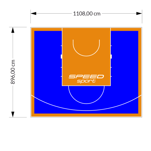 99M2/896X1108CM NIEBIESKO-POMARAŃCZOWE BOISKO DO KOSZYKÓWKI SPEEDSPORT HEXA POWER PRO