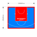 99M2/896X1108CM BŁĘKITNO-CZERWONE BOISKO DO KOSZYKÓWKI SPEEDSPORT HEXA POWER PRO