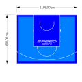 99M2/896X1108CM BŁĘKITNO-NIEBIESKIE BOISKO DO KOSZYKÓWKI SPEEDSPORT HEXA POWER PRO