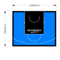99M2/896X1108CM BŁĘKITNO-CZARNE BOISKO DO KOSZYKÓWKI SPEEDSPORT HEXA POWER PRO